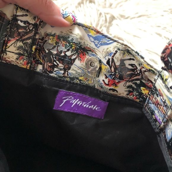 Paperchase RARE Western Scene Cowboy Vinyl Tote - Picture 8 of 9